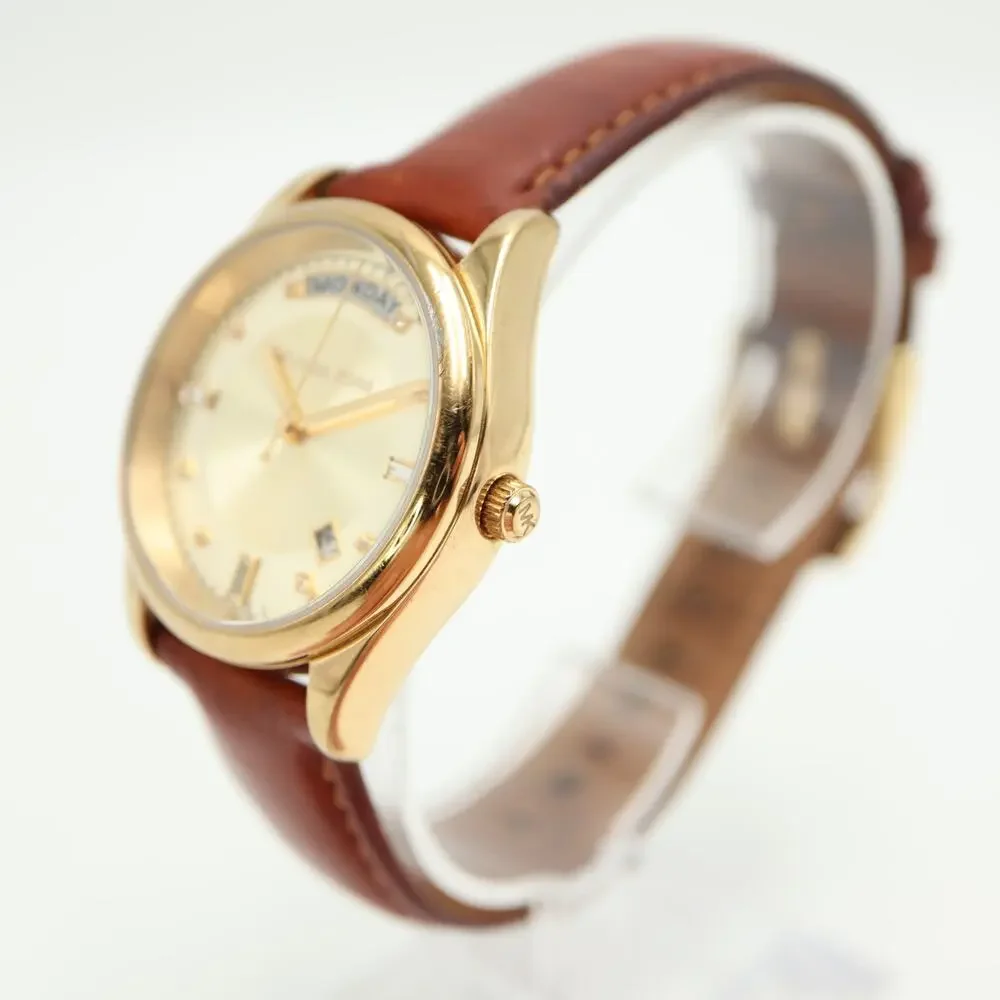 Michael Kors Colette Luggage Full Day 34mm Womens Watch MK2374 w New Battery
